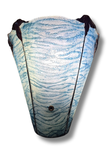 Azure Wave Art Glass Sconce