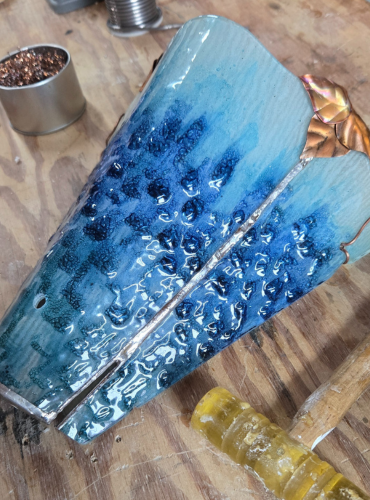Luminous Cascade Art Glass Sconce
