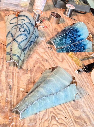 Seafoam Art Glass Sconce